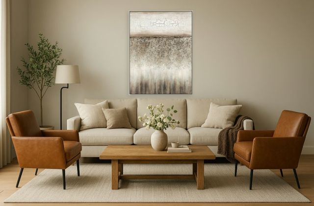 Classy Living Organic Cracked Earth Textured Serenity Wall Art-1