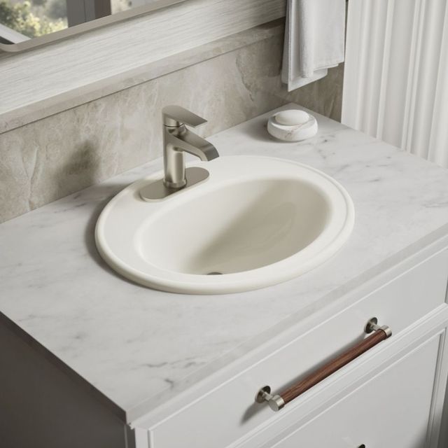Kohler Pennington® Biscuit 20.25" Oval Drop-In Bathroom Sink-2