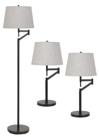 Cal® Lighting & Accessories 3-Piece Dark Bronze Lamp Set-0