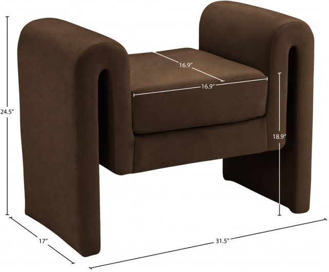 Meridian Furniture Sloan Brown 32" Bench-3