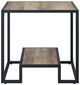 ACME Furniture Idella Rustic Oak End Table with Black Base-1