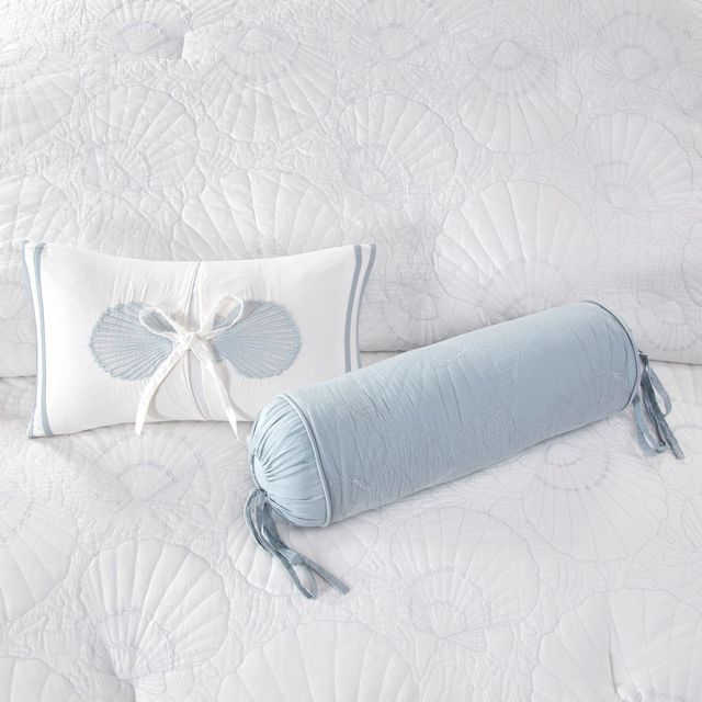 Olliix by Harbor House White Crystal Beach Embroidered Oblong Pillow-2