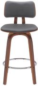 Armen Living Pico Gray/Walnut Swivel Bar Stool-3