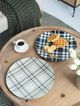 A & B Home 2-Piece Beige/Black Round Charger Plate Set-5