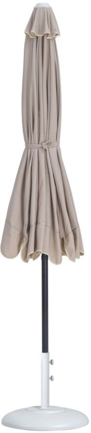 Meridian Furniture Amalfi Beige/Matte Black Aluminum Outdoor Patio Umbrella and Round Base-1