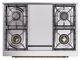 Ilve® Nostalgie II Noblesse 36'' Emerald Green Pro Style Dual Fuel Range with Brass Trim-4