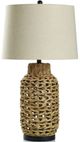 Stylecraft Black/Light Brown/Off-White Table Lamp-0