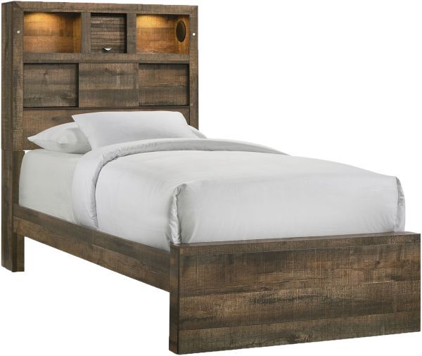 Elements International Bailey 4-Piece Warm Walnut Youth Full Panel Bedroom Set-2