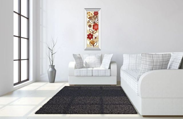 Classy Art Floral Pop Panel Il by Mo Mullan Mirror Framed Wall Art-2