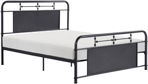 Front view of the Homelegance® Blanchard Mottled Silver Queen Platform Bed