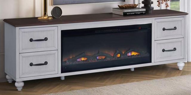 Legends Home Marley White 80" Fireplace Console-1