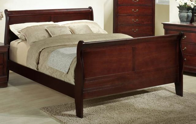 Lifestyle Louis Phillipe Rich Cherry Queen Sleigh Bed-0