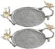 A & B Home Alvada 2-Piece Silver Small Decorative Tray Set-0