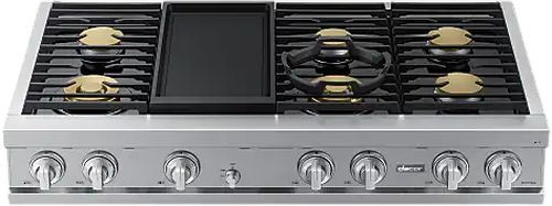 Dacor® 48" Silver Stainless Natural Gas Rangetop with Built-In Griddle-2
