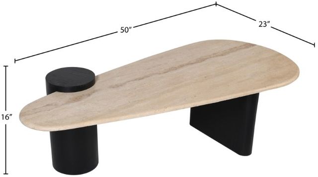 Meridian Furniture Taverna Natural Coffee Table with Black Base-2