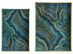 A & B Home Effra 2-Piece Blue Marbled Rectangular Tray Set-1