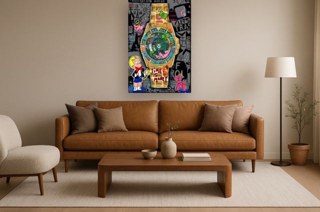 Classy Living Expressive Time is Money Wall Art-1