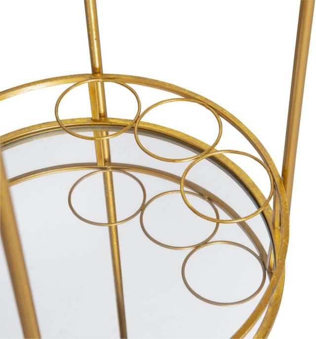 Linon Ullla Round Gold Bar Cart-2