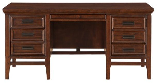 Mazin Furniture Frazier Park Brown Cherry Executive Desk-1
