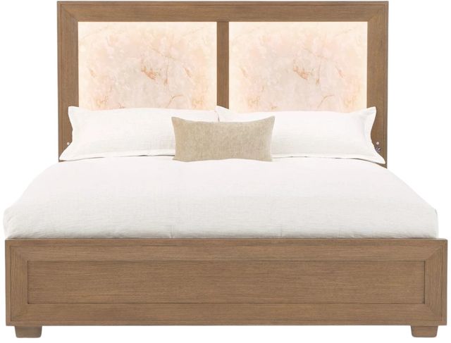 Michael Amini® Portrait Sienna Brown Eastern King Panel Bed with LED Lights-1