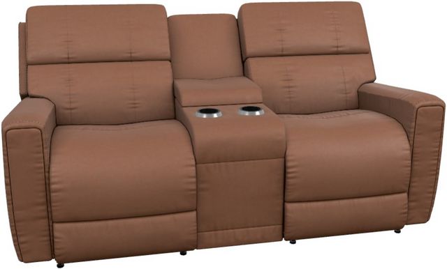 La-Z-Boy® Apollo Caramel Leather Manual Reclining Loveseat with Console
