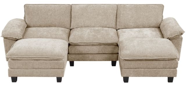 Homelegance® Dublin 5-Piece Taupe Modular Sectional with Ottoman-2