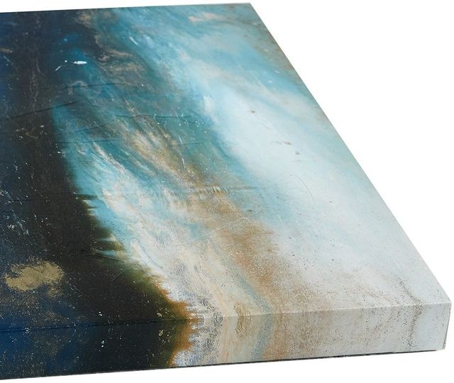 Olliix by INK+IVY Blue Set of 3 Rolling Waves Gel Coated Canvas Pieces-2