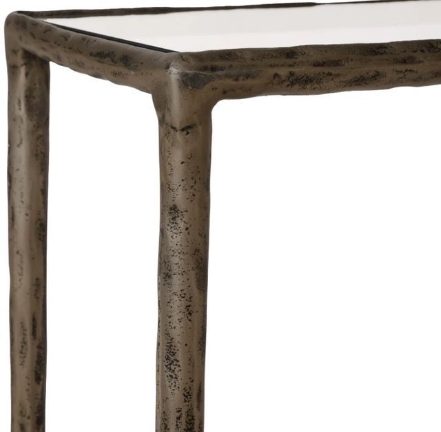 Renwil® Nara Glass Top Console Table with Antique Brass Frame-2