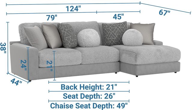 Jackson Furniture Canyon 2-Piece Gray/Platinum/Zinc Right-Arm Facing Sectional-2