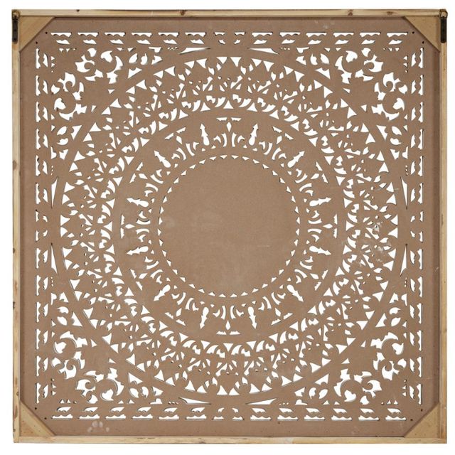 Deco Marche Floral Handmade Intricately Carved Mandala White Wall Art-1