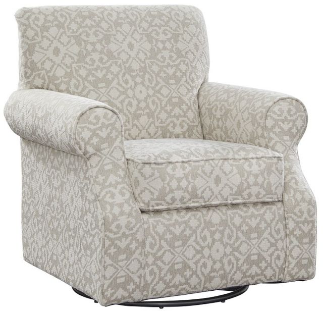 Fusion Furniture Blair Cream Aristocrat Linen Gray/White Swivel Chair-0