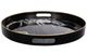 A & B Home Quinn 2-Piece Black/White Round Trays-4
