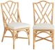 Crestview Collection Capri 2-Piece Cream/Light Natural Tan Dining Chair Set-2