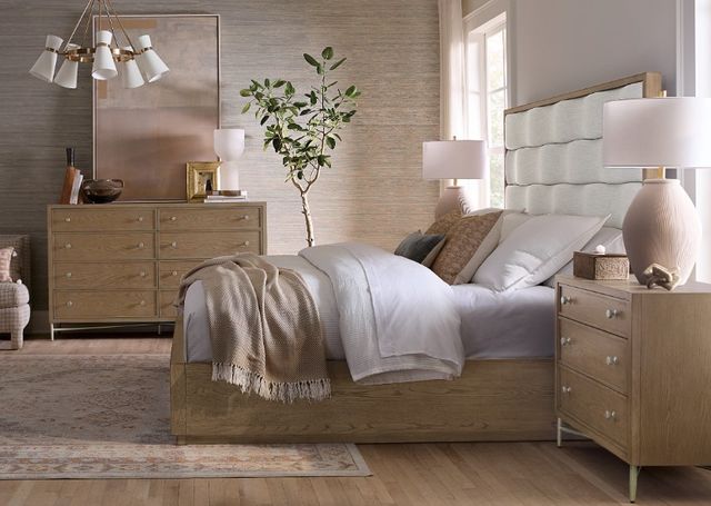 Hooker® Furniture Sonnet Savile Oatmeal/Wren King Upholstered Panel Bed-1