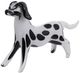 A & B Home Black/White Spot Dog Glass Accent-0