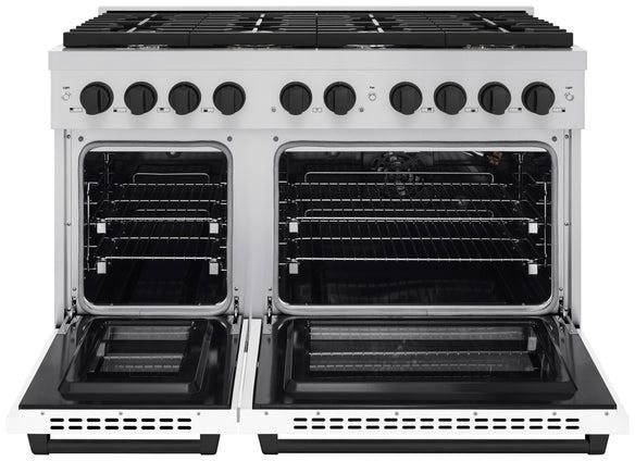 ZLINE Autograph Edition 48" Stainless Steel Pro Style Gas Range with White Matte Door-1