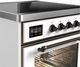 Ilve® Majestic III 30" White Pro Style Induction Range with Triple Glass Door and Burnished Trim-1