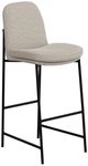International Furniture Direct Seating Blacksmithing Matte Black/Ivory 30" Upholstered Bar Stool-0