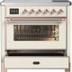 Ilve® Majestic III 36" Antique White Pro Style Induction Range with Triple Glass Door and Copper Trim-3