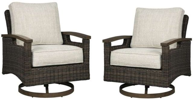 Signature Design by Ashley® Paradise Trail 4-Piece Gray Outdoor Conversation Set-3