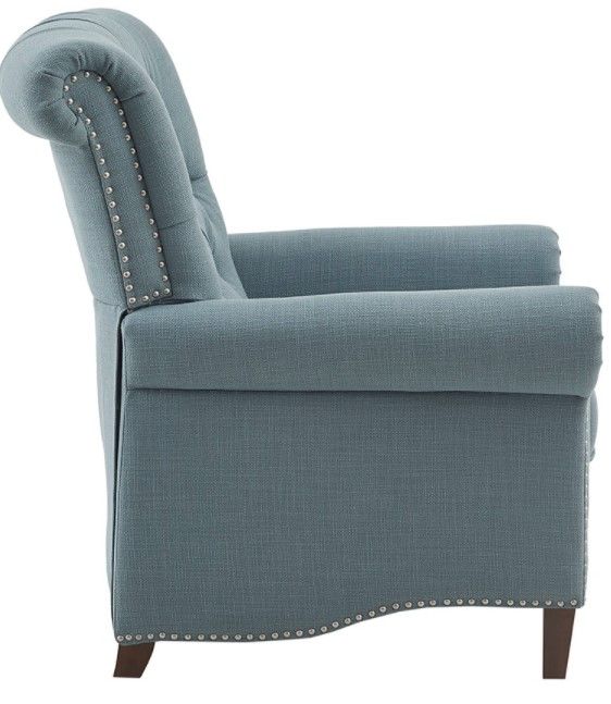 Olliix by Madison Park Aidan Blue Push Back Recliner-1