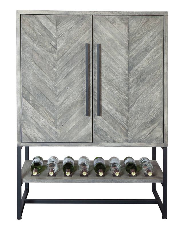 Howard Miller® Jamaica Inn Weathered Gray Wine and Bar Cabinet-2