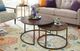 Hammary® Sanford Acid Washed Copper Top Round Nesting Cocktail Table with Antiqued Bronze Metal Base -1