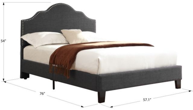 Emerald Home Madison Charcoal Full Upholstered Panel Bed-2
