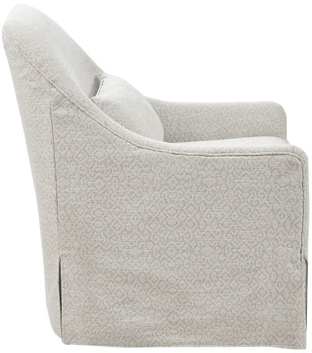 Olliix by Madison Park Ivory/Black Theo Swivel Glider Chair-3