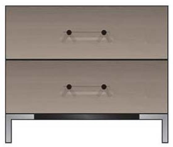 Country View Woodworking Customizable American Modern 28" 2-Drawer Metal Fronts Legs Nightstand-0