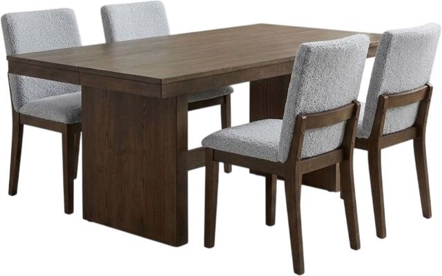 New Classic® Home Furnishings Kody 5-Piece Stone Gray/Walnut Dining Table Set-0