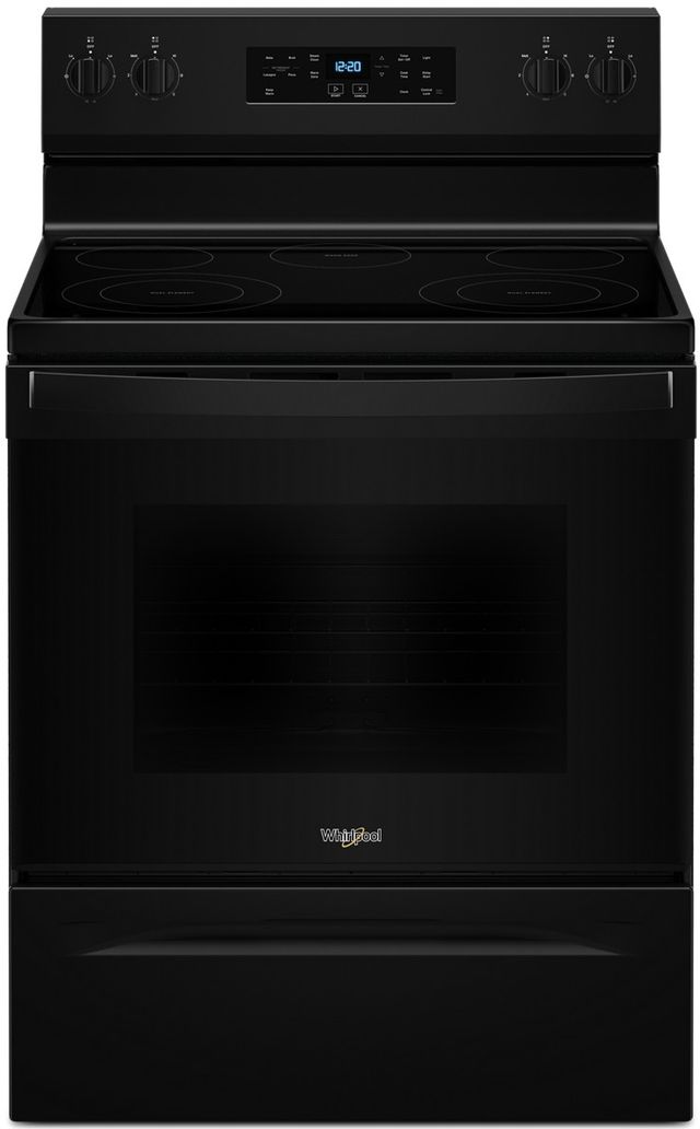 Whirlpool® 30" Black Freestanding Electric Range with No Preheat Mode and Steam Clean-0