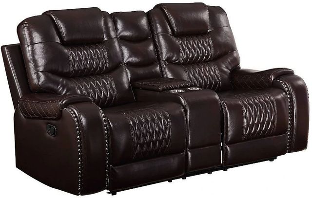 ACME Furniture Braylon Brown Manual Motion Loveseat with Console-0