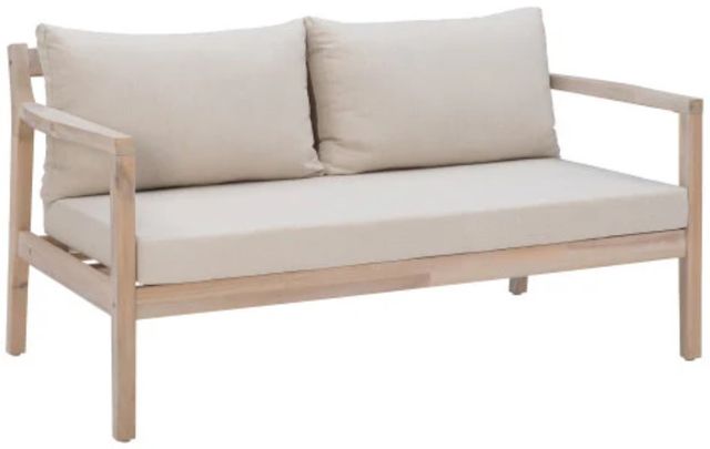 Linon Svana Beige/Natural Fabric/Wood Outdoor Loveseat-0